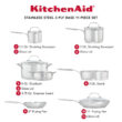 KitchenAid 3-Ply Base Stainless Steel Cookware Induction Pots and Pans Set, 11 Piece