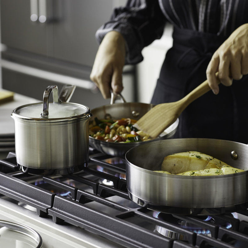 KitchenAid 3-Ply Base Stainless Steel Cookware Induction Pots and Pans Set, 11 Piece