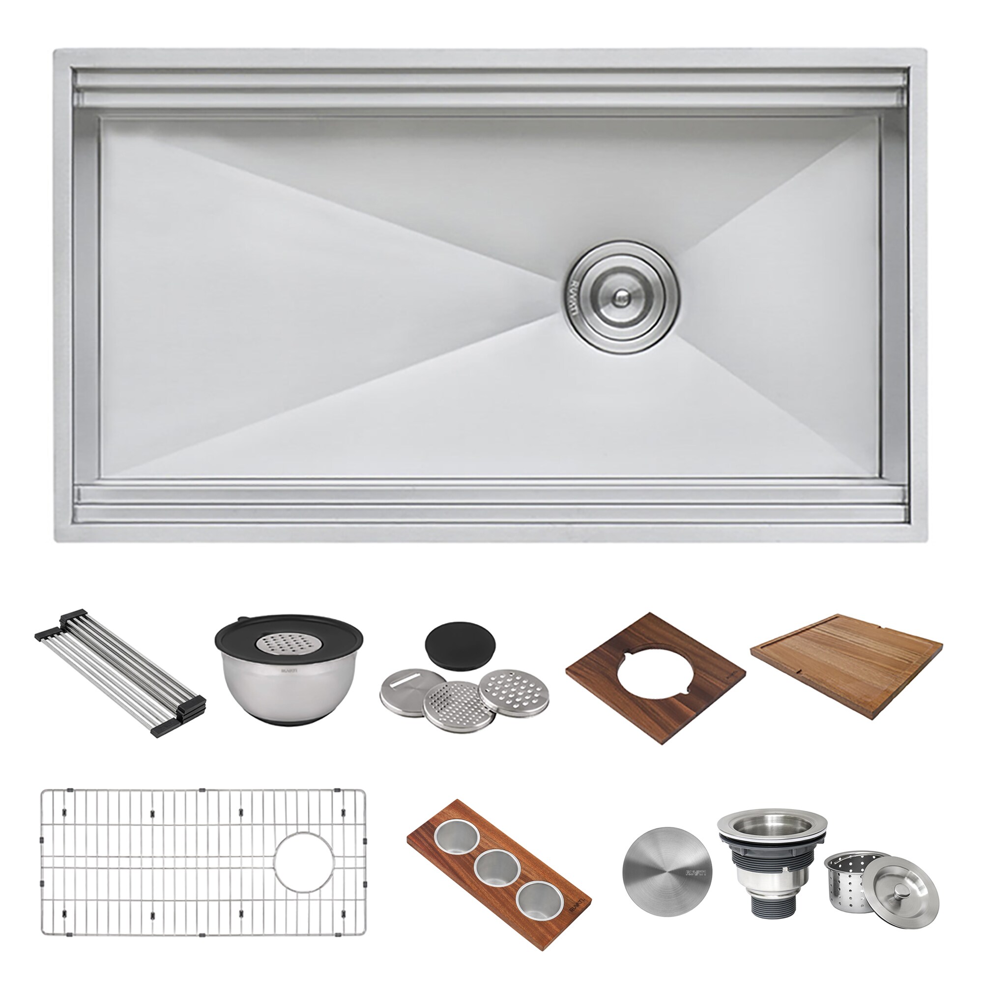 Ruvati Dual-Tier Undermount 33.5-Inches x 19-Inches Stainless steel Single bowl 16 -Gauge Workstation Kitchen Sink Ruvati Dual-Tier Undermount 33.5-Inches x 19-Inches Stainless steel Single bowl 16 -Gauge Workstation Kitchen Sink