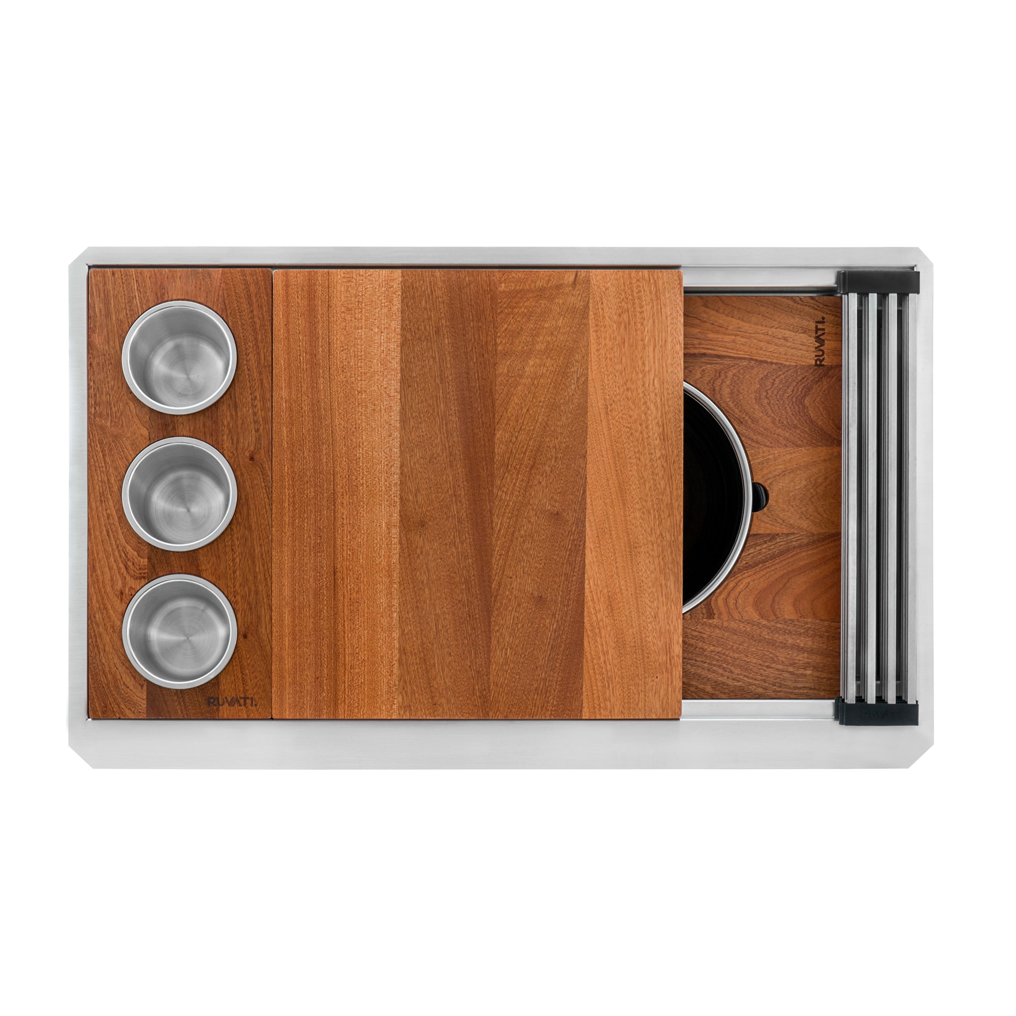 Ruvati Dual-Tier Undermount 33.5-Inches x 19-Inches Stainless steel Single bowl 16 -Gauge Workstation Kitchen Sink Ruvati Dual-Tier Undermount 33.5-Inches x 19-Inches Stainless steel Single bowl 16 -Gauge Workstation Kitchen Sink