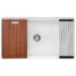 Ruvati Fiore Farmhouse apron front 33-Inches x 18 Fireclay Single bowl Workstation Kitchen Sink