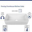 DeerValley Grove Farmhouse apron front 36-Inches x 18-Inches Fireclay Single bowl Kitchen Sink
