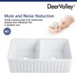 DeerValley Eclipse Farmhouse apron front 33.07-Inches x 17.91-Inches Porcelain Double equal bowl Kitchen Sink