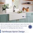 DeerValley Eclipse Farmhouse apron front 33.07-Inches x 17.91-Inches Porcelain Double equal bowl Kitchen Sink