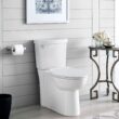 American Standard Clean White Elongated Chair height Soft Close 2-piece Toilet 12-in Rough-In WaterSense 1.28 GPF