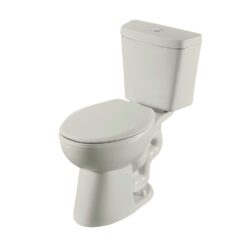 Project Source Pro-Flush Oyster Dual Flush Elongated Chair height 2-piece Toilet 12-in Rough-In WaterSense 1.6 GPF