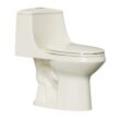 Project Source Laporte Oyster Dual Flush Elongated Chair height Soft Close 1-piece Toilet 12-in Rough-In WaterSense 1.6 GPF