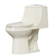 Project Source Laporte Oyster Dual Flush Elongated Chair height Soft Close 1-piece Toilet 12-in Rough-In WaterSense 1.6 GPF