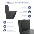 Eridanus Turner Matte Black Dual Flush Elongated Chair height Soft Close 1-piece Toilet 12-in Rough-In WaterSense 1.6 GPF