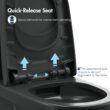 Eridanus Turner Matte Black Dual Flush Elongated Chair height Soft Close 1-piece Toilet 12-in Rough-In WaterSense 1.6 GPF