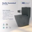 Eridanus Turner Matte Black Dual Flush Elongated Chair height Soft Close 1-piece Toilet 12-in Rough-In WaterSense 1.6 GPF