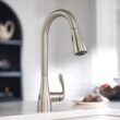 Moen Georgene Spot Resist Stainless Single Handle Deck-mount Touchless Pull-down Kitchen Faucet with Sprayer ( Deck Plate Included ) (Soap Dispenser Included)