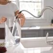 Moen Georgene Spot Resist Stainless Single Handle Deck-mount Touchless Pull-down Kitchen Faucet with Sprayer ( Deck Plate Included ) (Soap Dispenser Included)