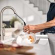 Moen Georgene Spot Resist Stainless Single Handle Deck-mount Touchless Pull-down Kitchen Faucet with Sprayer ( Deck Plate Included ) (Soap Dispenser Included)
