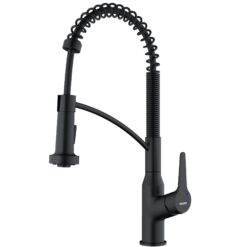Karran Scottsdale Matte Black Single Handle Deck-mount Pull-down Kitchen Faucet with Sprayer