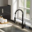 Karran Scottsdale Matte Black Single Handle Deck-mount Pull-down Kitchen Faucet with Sprayer