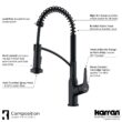 Karran Scottsdale Matte Black Single Handle Deck-mount Pull-down Kitchen Faucet with Sprayer