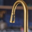Moen Maureen Brushed Gold Single Handle Deck-mount Pull-down Kitchen Faucet with Sprayer