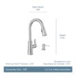 Moen Edwyn Spot Resist Stainless Single Handle Deck-mount Pull-down Kitchen Faucet with Sprayer ( Deck Plate Included ) (Soap Dispenser Included)