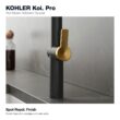KOHLER Koi Pre-Rinse Spring Matte Black w/Moderne Brass Single Handle Deck-mount Pull-down Kitchen Faucet with Sprayer ( Deck Plate Included ) (Soap Dispenser Included)