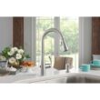 Moen Essie Spot Resist Stainless Single Handle Deck-mount Touchless Pull-down Kitchen Faucet with Sprayer (Soap Dispenser Included)