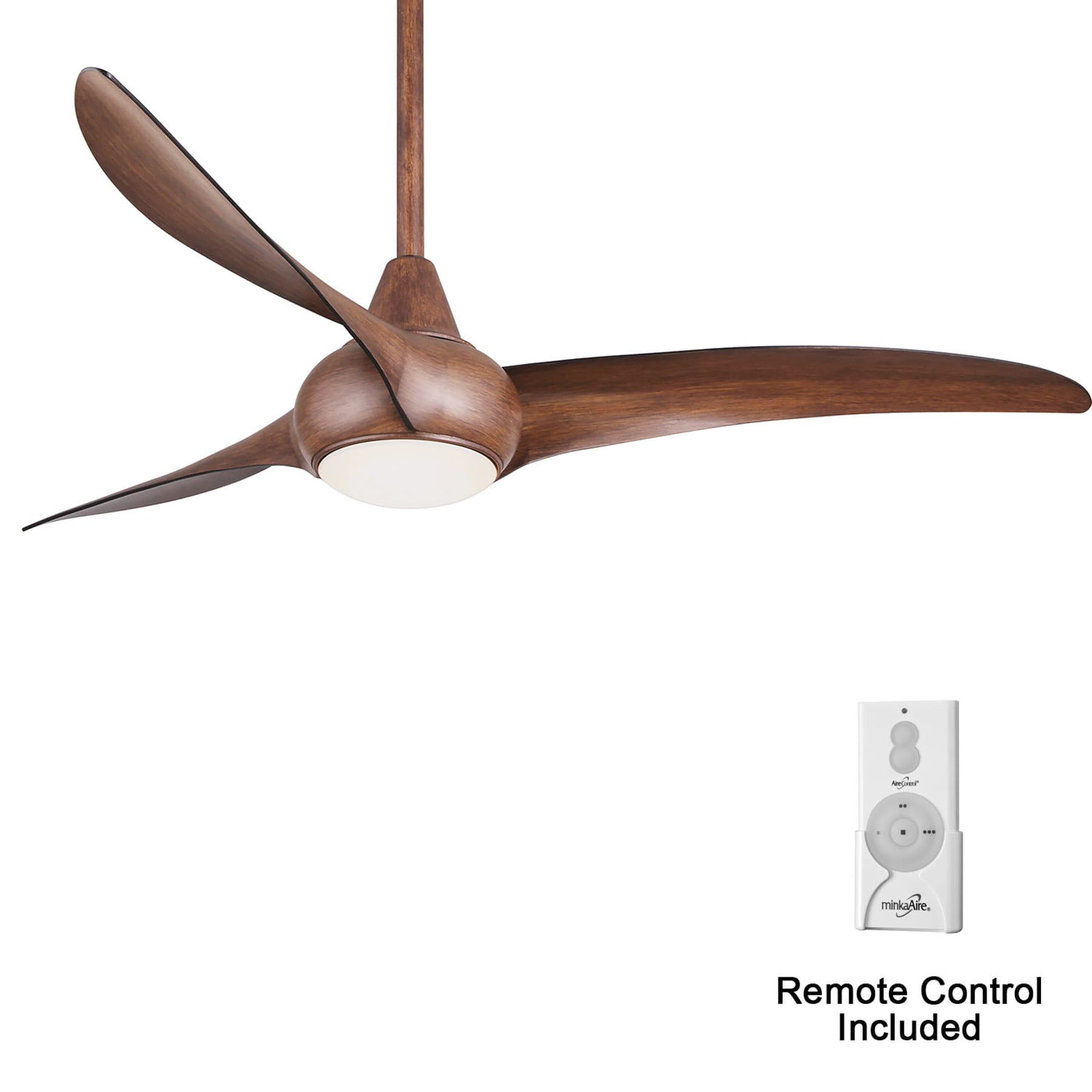 Minka Aire Light Wave 52 52-in Distressed Koa with Distressed Koa Blades Propeller Ceiling Fan With Light - Remote Included ( 3 -Blade ) Minka Aire Light Wave 52 52-in Distressed Koa with Distressed Koa Blades Propeller Ceiling Fan With Light - Remote Included ( 3 -Blade )