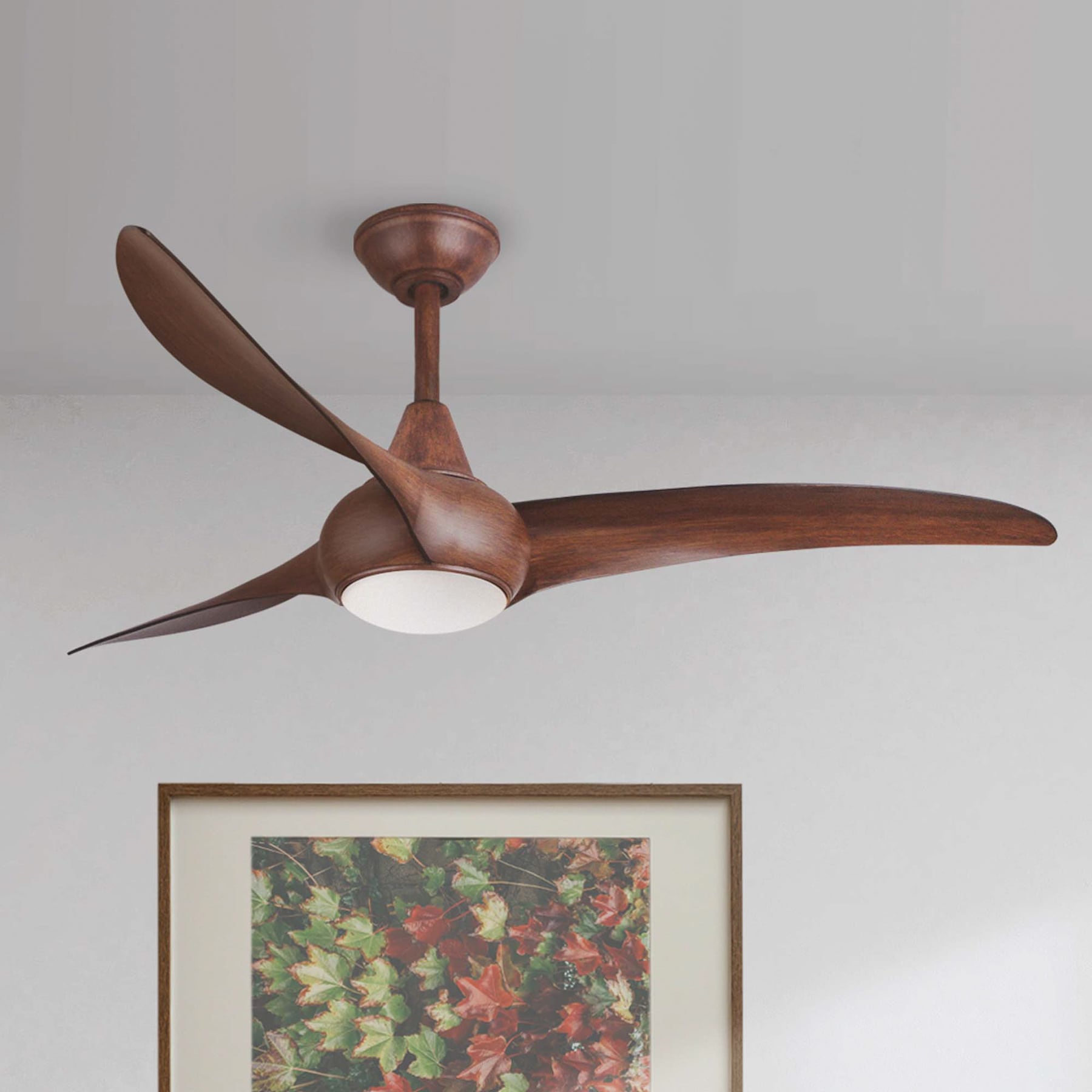 Minka Aire Light Wave 52 52-in Distressed Koa with Distressed Koa Blades Propeller Ceiling Fan With Light - Remote Included ( 3 -Blade ) Minka Aire Light Wave 52 52-in Distressed Koa with Distressed Koa Blades Propeller Ceiling Fan With Light - Remote Included ( 3 -Blade )