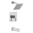 Origin 21 Veda Chrome 1-handle Single function 6-in Square Bathtub and shower Faucet with Valve