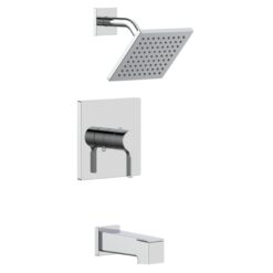 Origin 21 Veda Chrome 1-handle Single function 6-in Square Bathtub and shower Faucet with Valve