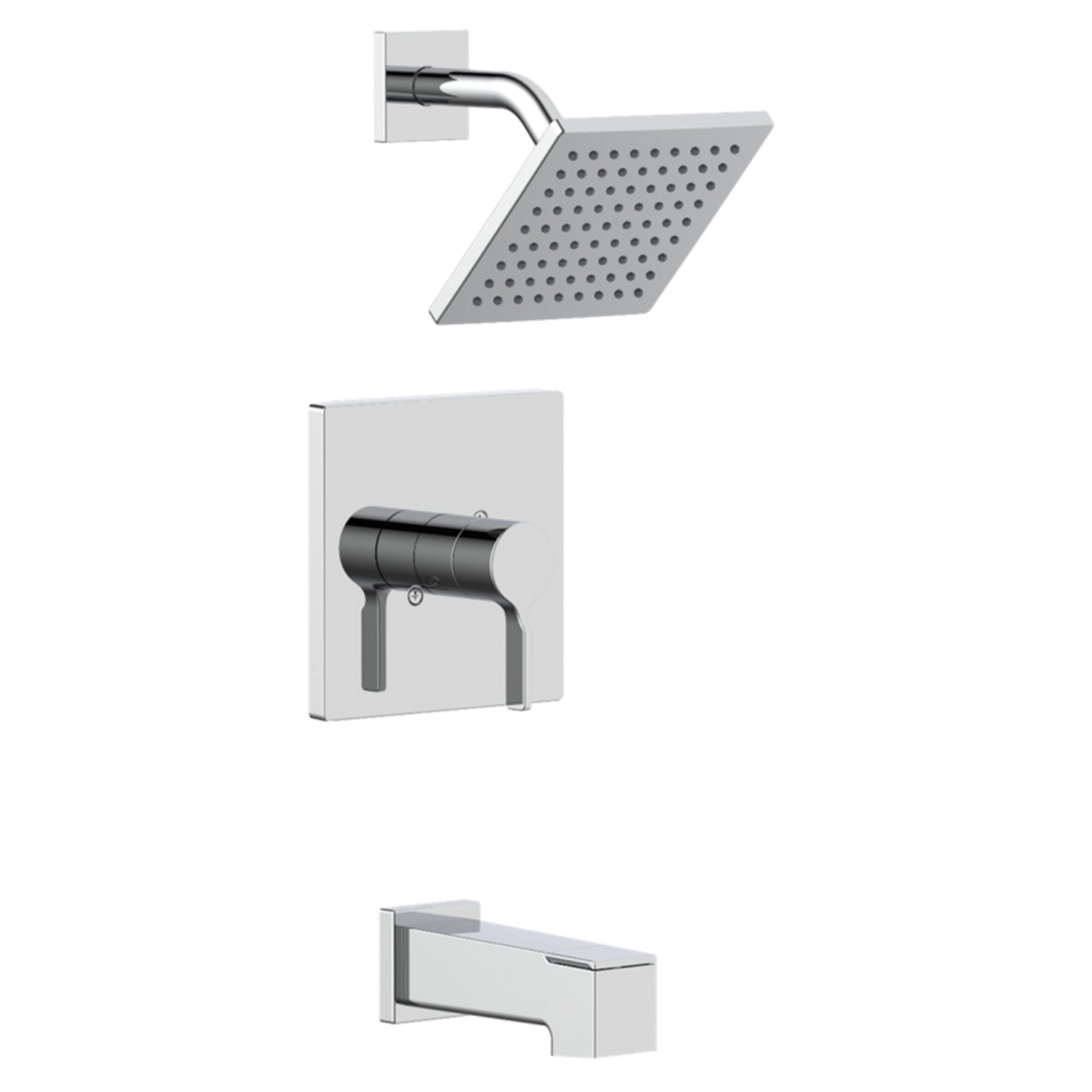 Origin 21 Veda Chrome 1-handle Single function 6-in Square Bathtub and shower Faucet with Valve Origin 21 Veda Chrome 1-handle Single function 6-in Square Bathtub and shower Faucet with Valve