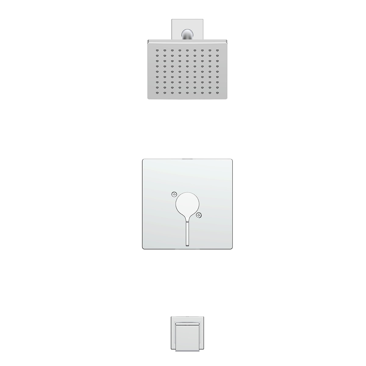 Origin 21 Veda Chrome 1-handle Single function 6-in Square Bathtub and shower Faucet with Valve Origin 21 Veda Chrome 1-handle Single function 6-in Square Bathtub and shower Faucet with Valve