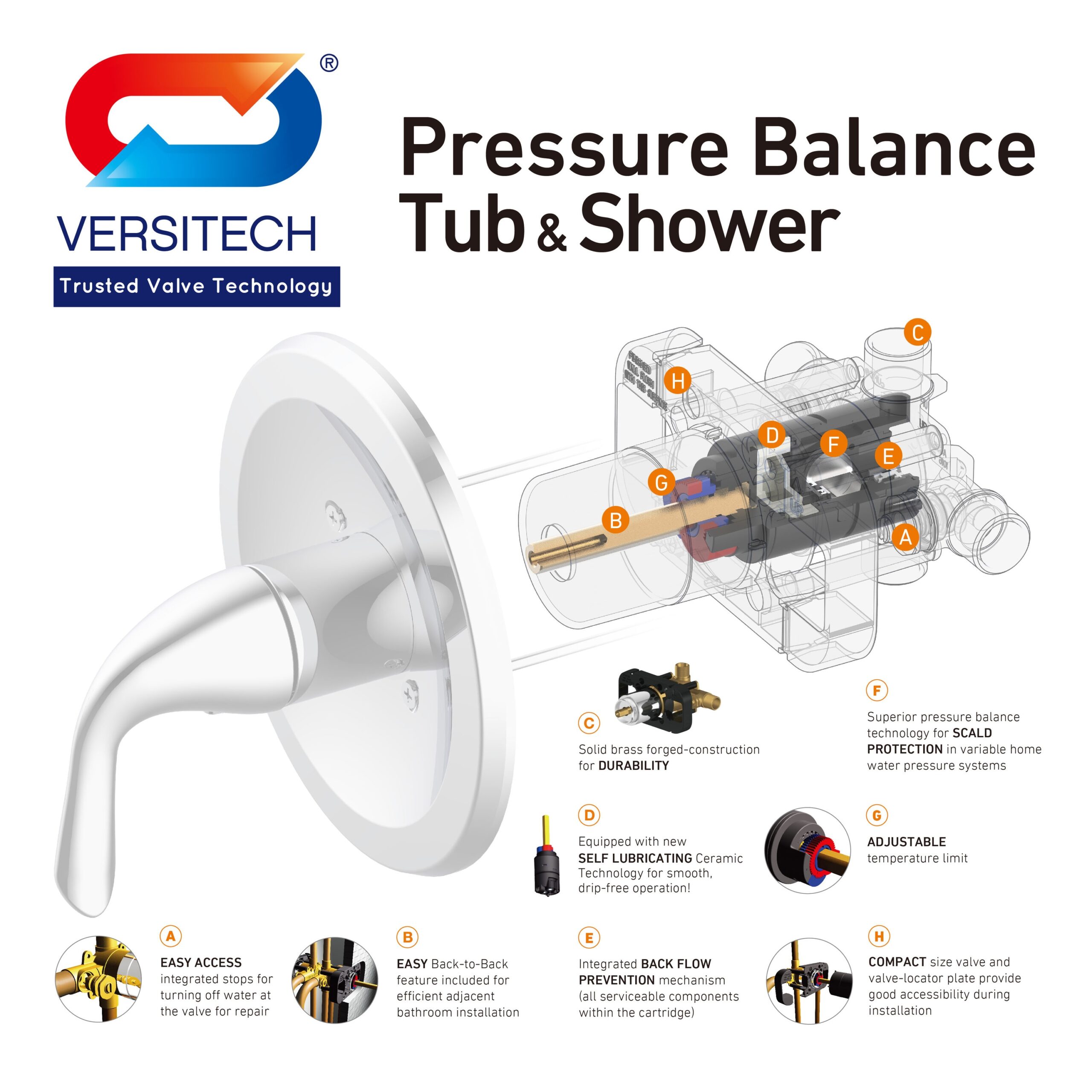 Origin 21 Veda Chrome 1-handle Single function 6-in Square Bathtub and shower Faucet with Valve Origin 21 Veda Chrome 1-handle Single function 6-in Square Bathtub and shower Faucet with Valve