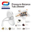 Origin 21 Veda Brushed Nickel 1-handle Single function 6-in Square Bathtub and shower Faucet with Valve
