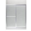 Sterling Deluxe Silver 54-in to 60-in W x 70-in H Framed Bypass Sliding Shower door 1/8-in Thick Rain Glass Sterling Deluxe Silver 54-in to 60-in W x 70-in H Framed Bypass Sliding Shower door 1/8-in Thick Rain Glass
