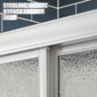 Sterling Deluxe Silver 54-in to 60-in W x 70-in H Framed Bypass Sliding Shower door 1/8-in Thick Rain Glass Sterling Deluxe Silver 54-in to 60-in W x 70-in H Framed Bypass Sliding Shower door 1/8-in Thick Rain Glass