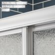 Sterling Deluxe Silver 54-in to 60-in W x 70-in H Framed Bypass Sliding Shower door 1/8-in Thick Rain Glass Sterling Deluxe Silver 54-in to 60-in W x 70-in H Framed Bypass Sliding Shower door 1/8-in Thick Rain Glass