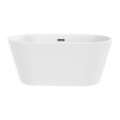 Vanity Art 29.5-in x 59-in White/Oil Rubbed Bronze Acrylic Oval Freestanding Soaking bathtub ( Center Drain )