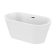 Vanity Art 29.5-in x 59-in White/Oil Rubbed Bronze Acrylic Oval Freestanding Soaking bathtub ( Center Drain )