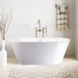 Vanity Art 29.2-in x 54-in White/Polished Chrome Acrylic Oval Freestanding Soaking bathtub ( Center Drain )