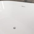 Vanity Art 29.2-in x 54-in White/Polished Chrome Acrylic Oval Freestanding Soaking bathtub ( Center Drain )