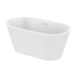 Vanity Art 29.2-in x 54-in White/Polished Chrome Acrylic Oval Freestanding Soaking bathtub ( Center Drain )