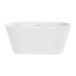 Vanity Art 29.2-in x 54-in White/Brushed Nickel Acrylic Oval Freestanding Soaking bathtub ( Center Drain )