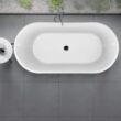 AKDY Freestanding Bathtub 28.7-in x 53.9-in Glossy White Acrylic Oval Freestanding Soaking bathtub with Drain ( Center Drain )