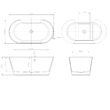 AKDY Freestanding Bathtub 28.7-in x 53.9-in Glossy White Acrylic Oval Freestanding Soaking bathtub with Drain ( Center Drain )