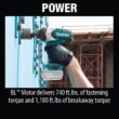 Makita 18V LXT Lithium-Ion Brushless Cordless High Torque 1/2 in. Sq. Drive Utility Impact Wrench (Tool Only) XWT08XVZ
