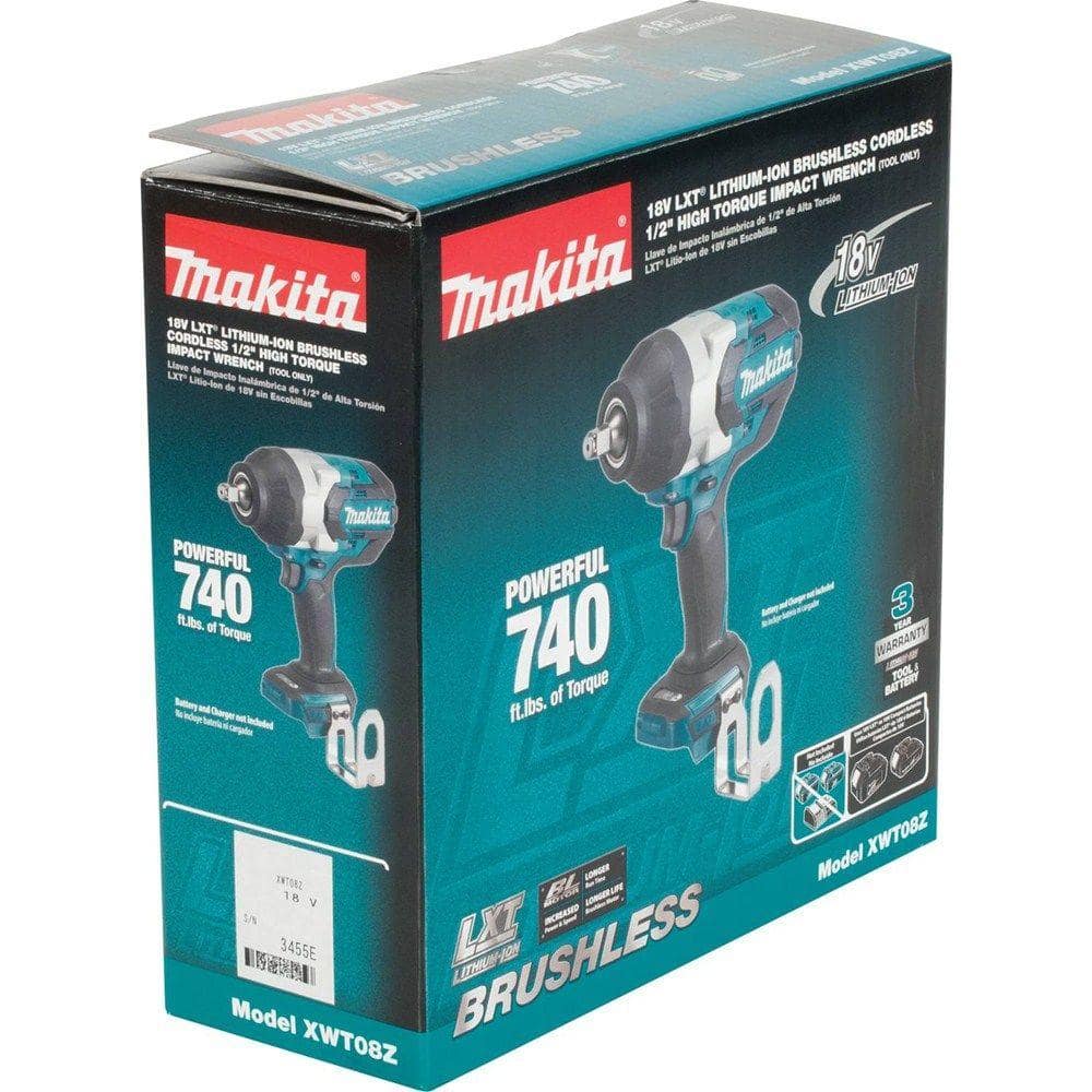 Makita 18V LXT Lithium-Ion Brushless Cordless High Torque 1/2 in. 3-Speed Drive Impact Wrench (Tool-Only) XWT08Z Makita 18V LXT Lithium-Ion Brushless Cordless High Torque 1/2 in. 3-Speed Drive Impact Wrench (Tool-Only) XWT08Z