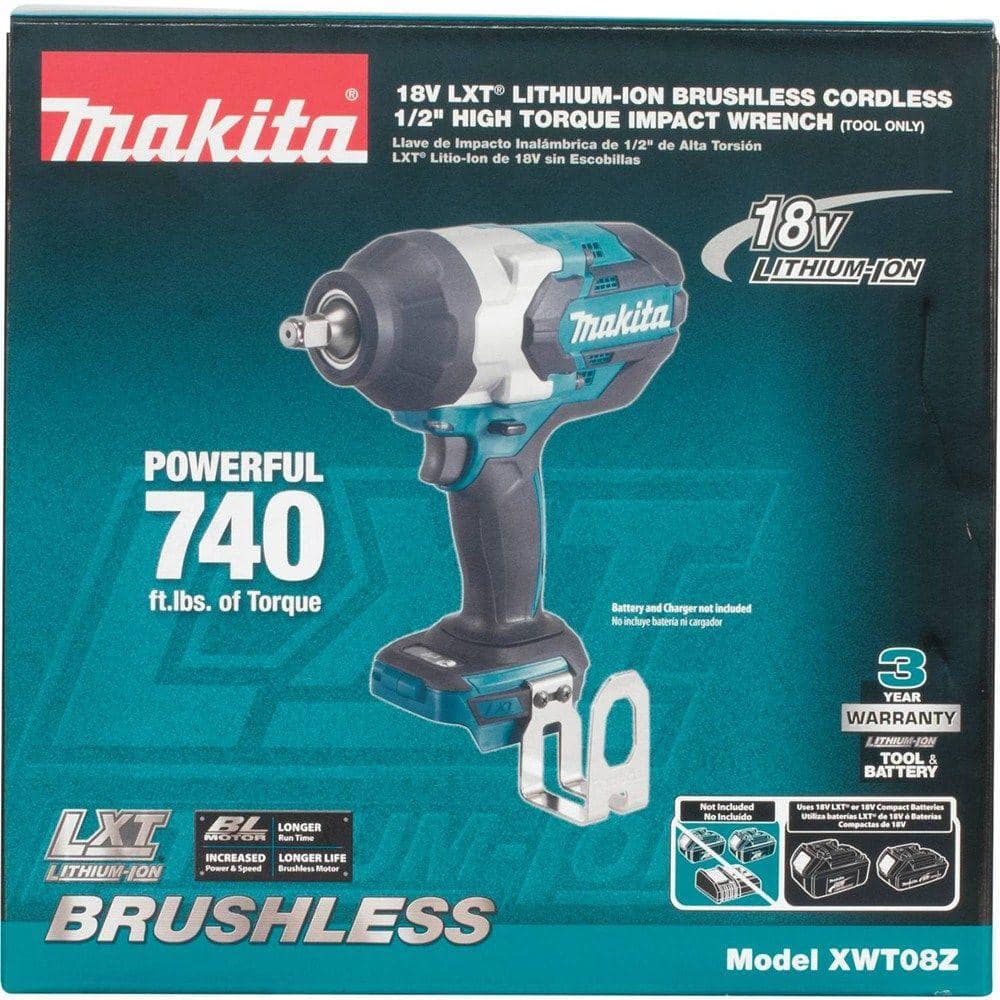 Makita 18V LXT Lithium-Ion Brushless Cordless High Torque 1/2 in. 3-Speed Drive Impact Wrench (Tool-Only) XWT08Z Makita 18V LXT Lithium-Ion Brushless Cordless High Torque 1/2 in. 3-Speed Drive Impact Wrench (Tool-Only) XWT08Z