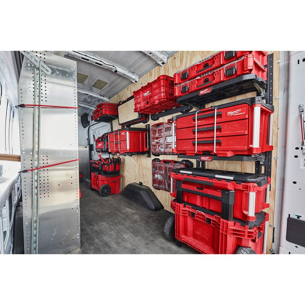 Milwaukee PACKOUT 22.3 in. Black Resin Racking Kit with Metal Reinforced Frame and Integrated Handle 48-22-8480