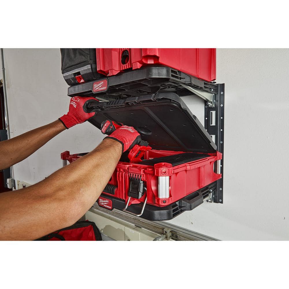 Milwaukee PACKOUT 22.3 in. Black Resin Racking Kit with Metal Reinforced Frame and Integrated Handle 48-22-8480