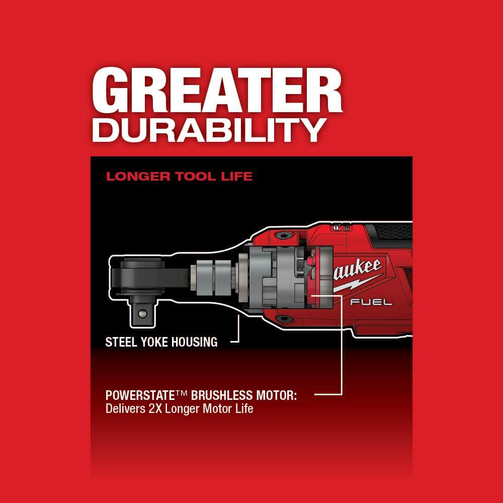 Milwaukee M12 FUEL 12V Lithium-Ion Brushless Cordless High Speed 3/8 in. Ratchet Kit w/(2) Batteries, Charger and Bag 2567-22